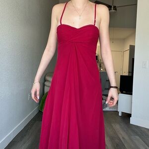 David's Bridal red Sleeveless Sundress Midi